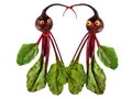 Funny portraits of men and women, made Ã¢â¬â¹Ã¢â¬â¹from beets. . Illustration of love.